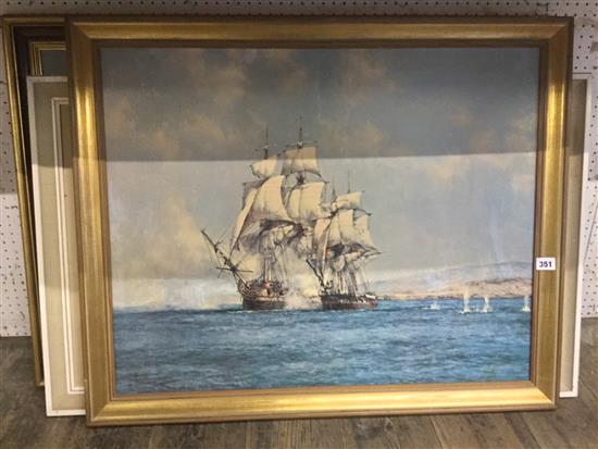 4 Oceanic paintings, chain pier etc